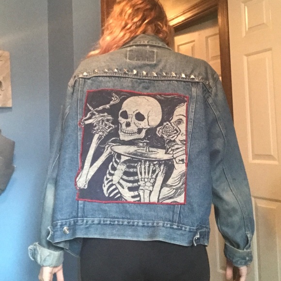 patch back denim jacket